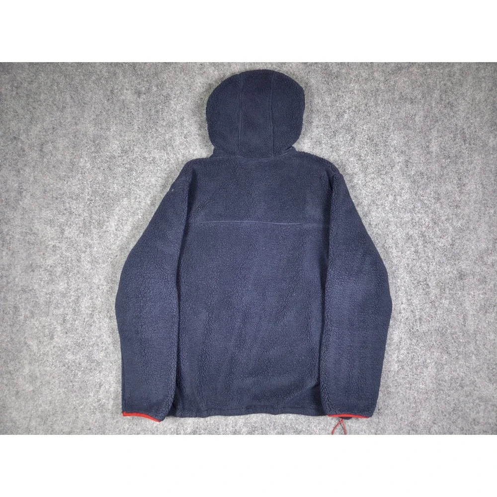 The North Face Fleece Hoodie Mens XL Navy Orange Sherpa Half Zip Pullover